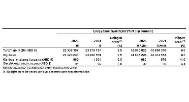 Tüik: Turizm geliri geçen yılın aynı çeyreğine göre %3,9 arttı