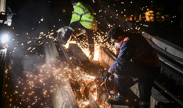 Ankara Metrosu'nda aşınan raylar yenileniyor