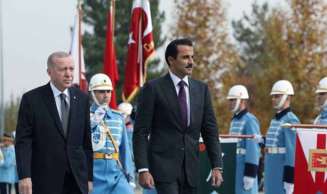 Cumhurbaşkanı Erdoğan, Katar Emiri Şeyh Temim'i resmi törenle karşıladı