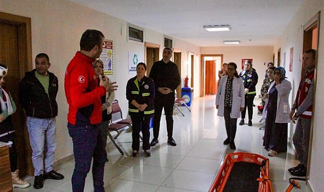 Giresun belediye binasında deprem ve yangın tatbikatı yapıldı