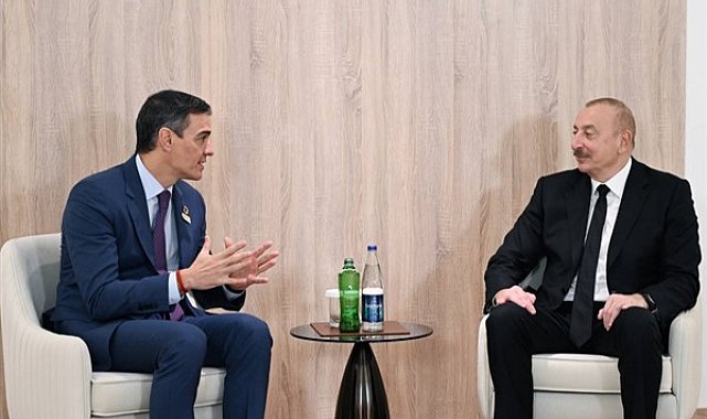 İspanya Başbakanı Sanchez, Azerbaycan Cumhurbaşkanı Aliyev ile bir araya geldi