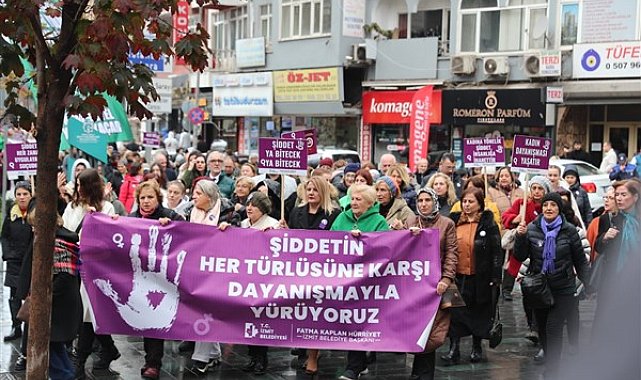 İzmit’te kadına yönelik şiddete karşı farkındalık yürüyüşü yapıldı