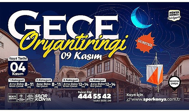 Konya Büyükşehir'den Aileler İçin “Gece Oryantiringi