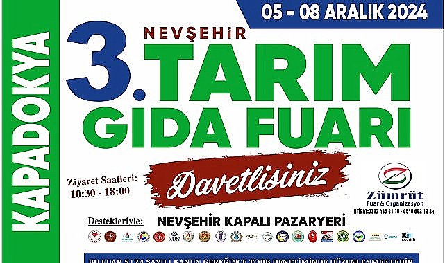 Nevşehir Kapadokya Tarım Ekipmanları, Gıda ve Hayvancılık Fuarı için hazırlıklar tamam.