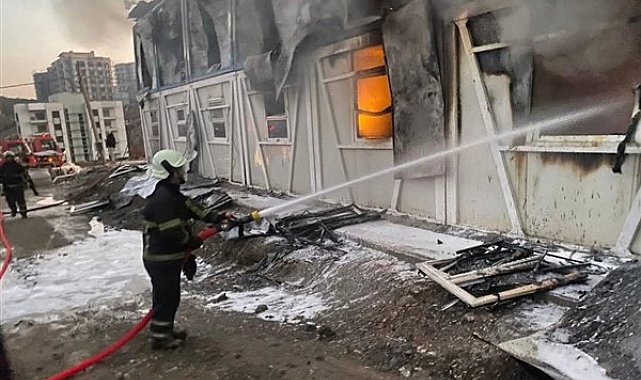 Antakya'da TOKİ şantiyesinde yangın çıktı