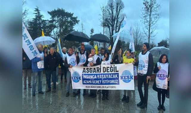 Düzce'de KESK açıklanan asgari ücrete tepki gösterdi