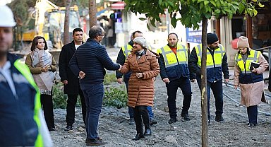 Efes Selçuk'ta çarşı içi çalışmalar hız kesmeden devam ediyor