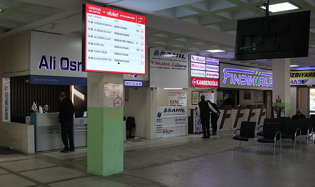 Giresun otobüs terminali yoğun bir dönem yaşadı