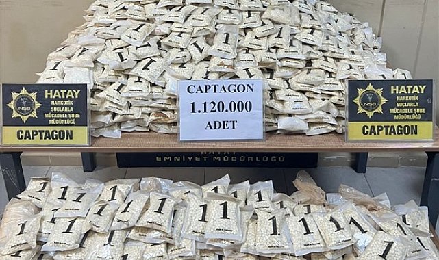 Hatay'da uyuşturucu operasyonu: 1 milyon 120 bin adet captagon ele geçirildi