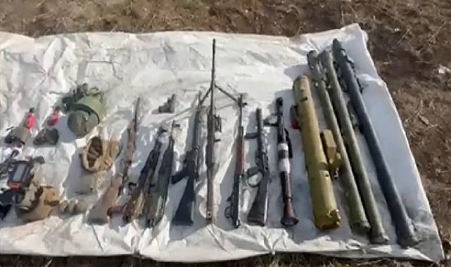 Irak'ın kuzeyinde teröristlere ait silah, mühimmat ve malzeme ele geçirildi