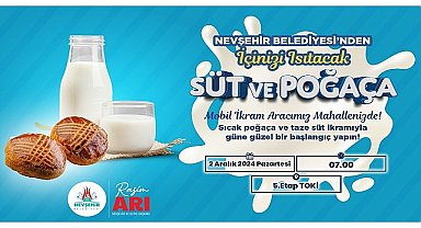 Nevşehir Belediyesi'nden Sıcak Süt ve Poğaça İkramı