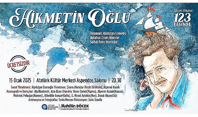 Antalya Büyükşehir Belediyesi Nazım Hikmet'i anıyor