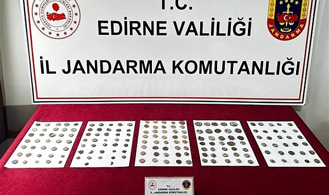 Edirne'de 177 adet gümüş-bronz-bakır sikke ele geçirildi