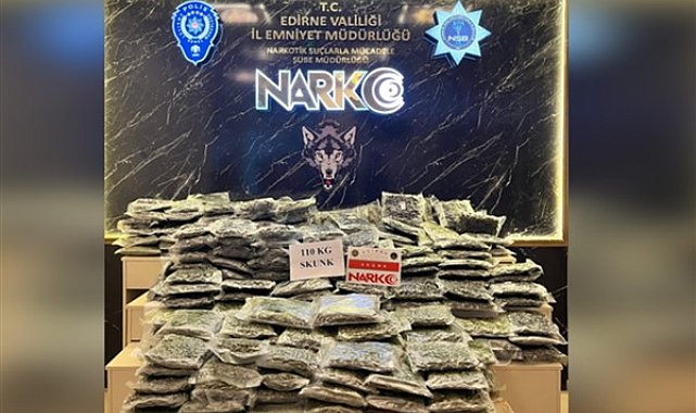 Kapıkule’de 110 kilogram skunk ele geçirildi