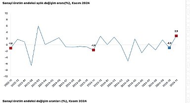 Tüik: Sanayi üretimi yıllık %1,5 arttı
