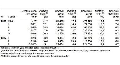 Tüik: Yurt içinde ikamet eden 20 milyon 453 bin kişi seyahate çıktı