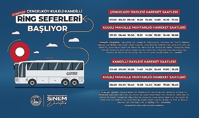 Üsküdar'da çengelköy - kuleli - kandilli ring seferleri başlıyor