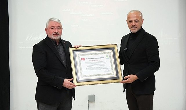 Başkanı Aşgın'a Afşin’de fahri hemşehrilik beratı verildi