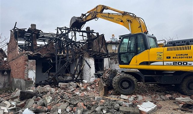 Çorum'da metruk binalarla ilgili çalışmalar devam ediyor