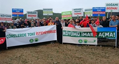 Çöreler köylülerinden arazilerinin TOKİ’ye devredilmesine tepki