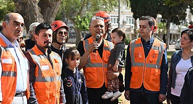 Muratpaşa'da afet tahliye tatbikatı tamamlandı