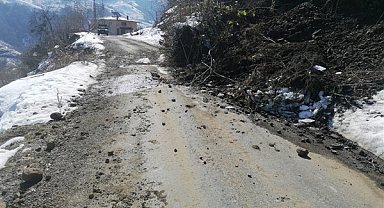 Ordu’da eriyen karlar heyelanlara yol açtı