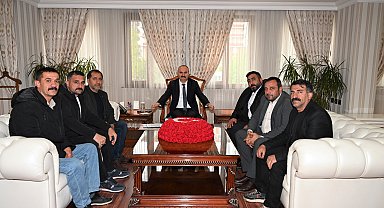 Batman Valisi Canalp,Batman Mermerciler Kooperatif Başkanı Nebioğlu'nu kabul etti