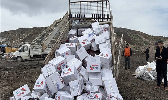 Çorum'da son kullanma tarihi geçmiş 4 bin 200 adet şalgamı imha edildi