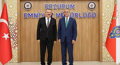MHP'li Aydın'dan Erzurum Emniyet Müdürlüğü'nde ziyaret