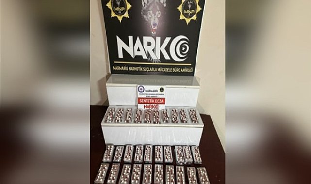 Marmaris'te 1106 adet sentetik ecza ele geçirildi
