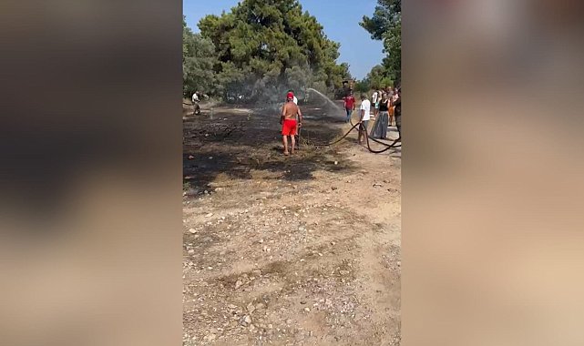 Bozbük’te çıkan yangın, vatandaşların yoğun çabalarıyla büyümeden söndürüldü
