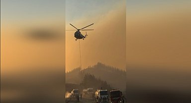 Eğribucak yangınına hava desteği başladı