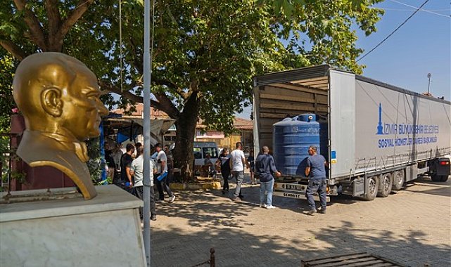 Ödemiş'in köylerine su deposu dağıtımı başladı