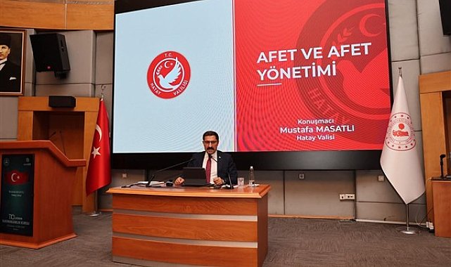 Vali Masatlı, kaymakam adaylarına afet yönetimi üzerine sunum yaptı