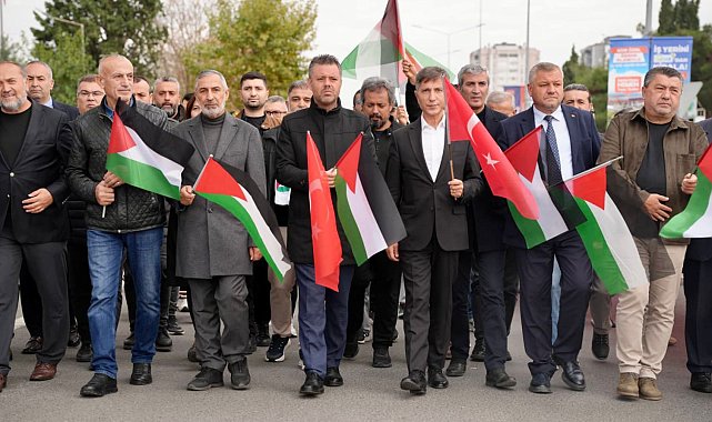 Çorlu'da Filistin için kararlılık yürüyüşü yapıldı