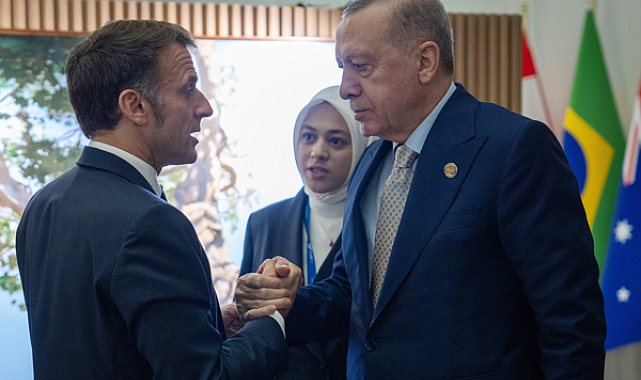 Cumhurbaşkanı Erdoğan, Fransa Cumhurbaşkanı Macron ile görüştü