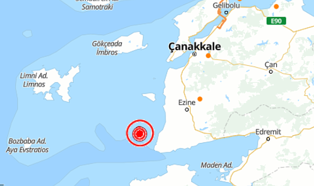Ege Denizi'nde deprem