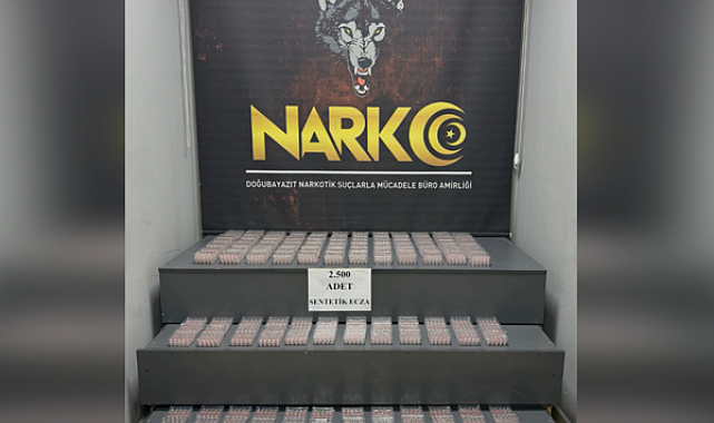 Ağrı'da 2 bin 500 adet sentetik ecza maddesi ele geçirildi