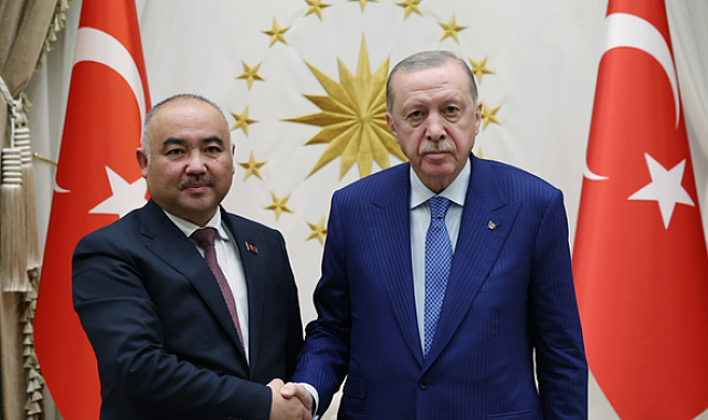 Cumhurbakanı Erdoğan, Kırgızistan Meclis Başkanı Turgunbek Uulu'yu kabul etti