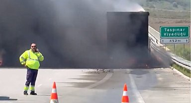 Bursa-İzmir Yolu’nda tır yangını