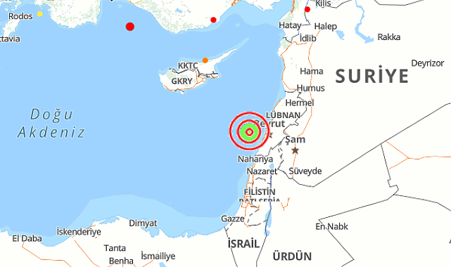 Doğu Akdeniz'de deprem