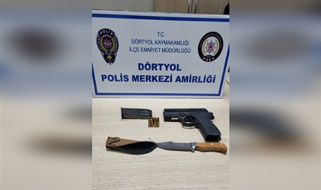 Dörtyol’da üzerinde silah bulunan şüpheli tutuklandı