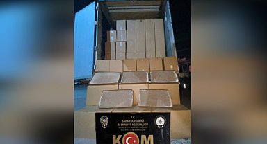 Sakarya'da 1 milyon 125 bin adet dolu makaron ele geçirildi