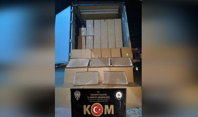 Sakarya'da 1 milyon 125 bin adet dolu makaron ele geçirildi