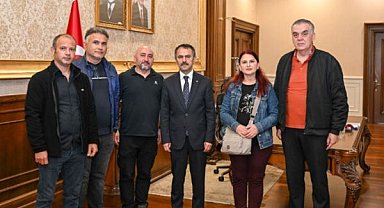 Pazarcı esnafı heyetinden Vali Aktaş’a ziyaret