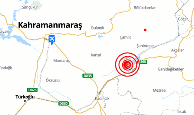Kahramanmaraş'ta  4.4 büyüklüğünde deprem