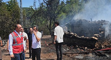 Başkan Kotan, yangın bölgesinde incelemelerde bulundu
