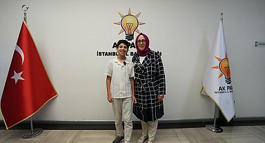 Gazze'nin çocuk elçisi Jazar, AK Parti İstanbul İl Başkanlığını ziyaret etti
