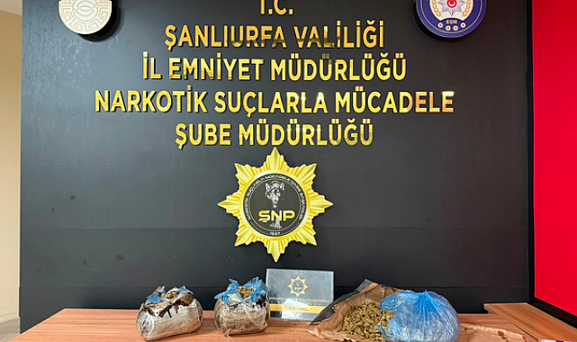 Şanlıurfa'da 3 kilo 650 gram esrar ele geçirildi