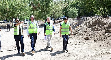Başkan Erol, Kestel Aile Parkı'ndaki çalışmaları inceledi